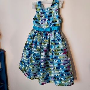Sorbet Blue Girl's Floral Special Occasion Party dress 6X Coquette Girl Spring